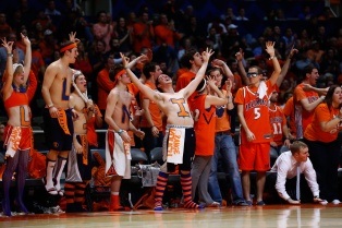 Illinois fans cheer after a D.J. Richardson three-pointer during the game at the Assembly Hall on Thursday, Feb. 7, 2013. (Daryl Quitalig/Midway Madness)
